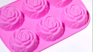 Cetakan Pudding Coklat Kue Agar Jelly bentuk Bunga Mawar Rose 6 Lubang
