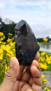 🦋 เมอริออน เเบลคสโมคกี้ควอตซ์ เนื้อสวยใส สีดำเข้มสวยๆ น่าสะสมมาก / ขนาด 128 กรัม