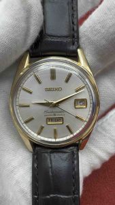 Seiko Seikomatic Diashock 35 jewels Automatic ฝาหลังราชาปลาโลมาสวมมงกุฎ ตัวเรือนทองหุ้ม นาฬิกาผู้ชาย มือสองของแท้