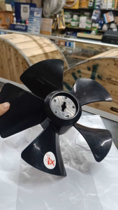 Asahi Model TC-023 Original Black Fan Blade with 5 Blades and Central Mounting Plate.