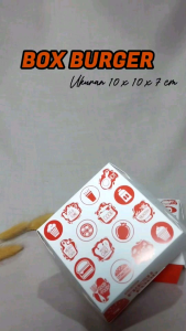 100 PCS Paper Food Box Box Kertas Ukuran 10 x 10 x 7 cm Cocok Untuk Burger Dimsum dll Motif Warna Oren