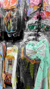 ชุดไทยสไบพลีทเด็กหญิงคู่กับโจงกระเบนผ้าไหมทอลาย ชุดไทยวันลอยกระทง (แถมเข็มขัด เข็มกลัด สังวาลย์)