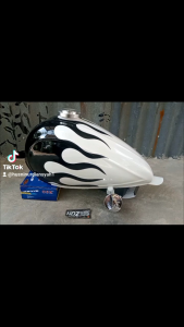 Tangki Custom Chopper Cat Tangki Motor Chopper Tangki Peanut Cat Tangki Chopper Hitam Putih