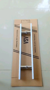 Handle Pintu Baut Tembus HD 10/40 Allamanda White ( Powder Coating / ANTI GORES ) 45 CM 60 CM