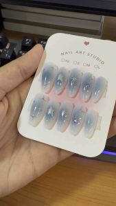 เล็บเจลสำเร็จรูป เล็บปลอมพร้อมติด ทรงแหลมกลาง