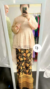 TK COUPLE JAWI BATIK/BAJU PASANGAN PESTA KONDANGAN MOTIF BATIK/CEW ROK KEBAYA