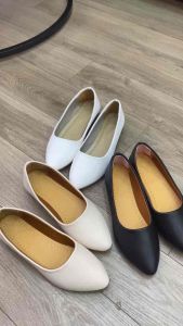 GIÀY DA BỆT MŨI NHỌN MỀM ÊM 3 MÀU ĐEN BE VÀ TRẮNG SIZE TỪ 35 ĐẾN 41