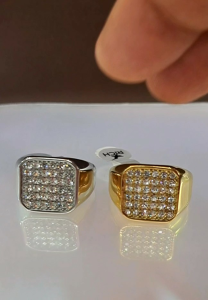 Cincin Pria Titanium Super Berlian Anti Karat Tidak Luntur Berlian Tanam