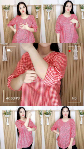 JJJ LYN - Blouse Pinkan Atasan Wanita Atasan Kasual Atasan Kerja