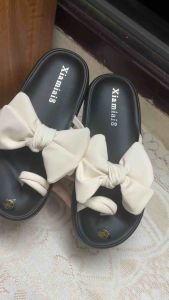 Dép xỏ ngón đế 3cm phối nơ xinh xắn thời trang nữ