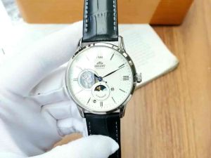 ĐỒNG HỒ NAM CHÍNH HÃNG Orient RA-AS0011S (RA-AS0011S10B) Automatic Sun And Moon Gen 4 White Dial Sapphire Black Leather
