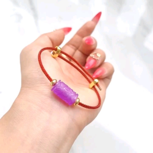 Vòng Cáp Lu Thống Ngọkc Ct Tím Khắc Kim TiêN 3D - Phong Thủy TUDO