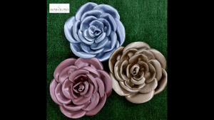 Oversized Bros Fashion Bunga Kain Himalaya Silk Premium diameter 22cm Bros Pesta Bros Mewah Handmade Rose Gold Bros Bunga Mawar 3D