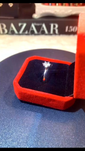 H21 {มีใบเซอร์ GRA รับรอง} แหวนเพชรโมอีส 1 กะรัต เรียบหรู ปรับไซส์แหวนได้ ของขวัญวันเกิดครบรอบ