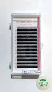 Lông mi 2 độ congmi 2 lớpmi khay 12 hàngđộ cong B+Cđộ dày 0.07 chiều dài từ 9mm đến 13mmdụng cụ nối mimi công nghệ