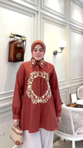 Amanda.Jaya Atasan Harian Wanita Kemeja Blouse Katun toyobo Terbaru Terlaris Elegan