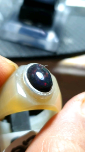 cincin batu kalimaya black opal asli banten