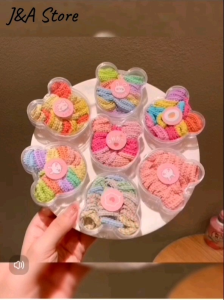 50 Pcs/Box Childrens Colourful Hair Ties Rubber Bands Korean Fashion 韩系儿童彩色盒装不伤发耐用发圈