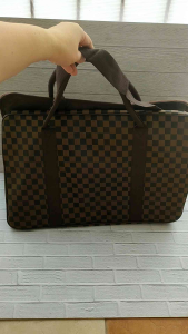 Tas Travel Duffel Weekender Jumbo Kotak Coklat Komplit Accessories tali selempang panjang