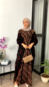 Dunia Kaftan - Candimekar Kaftan Batik Cap Rayon Premium Lengan 7/8 Busui