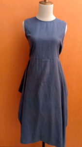 atasan wanita biru M L cewek DOUBLE F kutung depan panjang belakang pendek cute