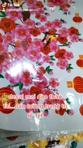 Decal dán tường cửa kính chúc mừng năm mới