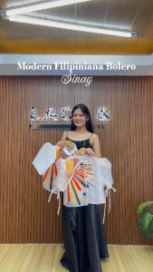 Modern Filipiniana Sinag Bolero | Philippine Flag Inspired Bolero