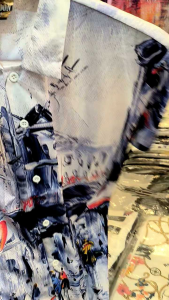 Kemeja Pria/Wanita Lengan Pendek/SPOON/Motif Abstrak