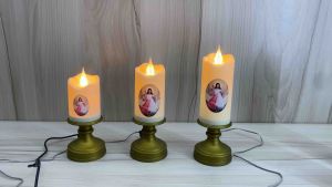 Cặp đèn nến điện tử Công Giáo sử dụng điện hoặc dùng pin3a-Giá bán/1 cặp + dây nguồn cắm điện