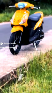 cover fullset bodi halus Mio sporty warna kuning plus striping slayer
