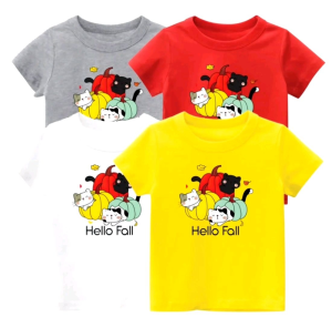 baju kaos santai lengan pendek CUTE CAT/ kaos santai anak laki laki
