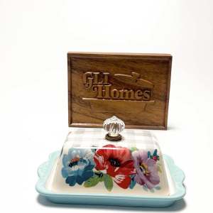 The Pioneer Woman Sweet Romance Ceramic Double Stick Blue Butter Dish