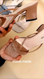 sandal heels wanita terbaru tinggi hak 5cm sol karet
