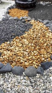 Yellow Mindoro Pebbles – Natural Decorative Stones for Garden Aquarium & Landscaping (1KG per Pack)