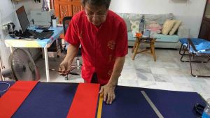 2025  新春春节 纯手写书法七字春联对联（传统金点红纸）(18x87cm)Hand-written CNY Seven Characters Chinese Greetings Calligraphy