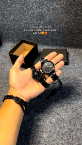JAM TANGAN COUPLE HUSH PUPPIES RANTAI SEPAKET GELANG + KALUNG