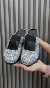 Sandal wedges 06 cewek rajut hak tinggi warna pink coklat hitam size 36-40 sendal kantor kerja santai