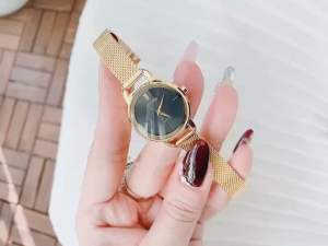 ĐỒNG HỒ NỮ CHÍNH HÃNG CITIZEN EZ7002-54E Quartz Black Dial Gold Stainless Mesh For Lady