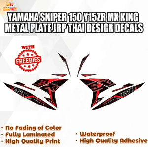 YAMAHA SNIPER 150 Y15ZR MX KING METAL PLATE JRP THAI DESIGN DECALS (WATERPROOF LAMINATED)