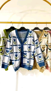 CARDIGAN RAJUT MOTIF TULIF - KNITWEAR PREMIUM