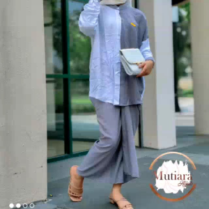 kemeja wanita doby stripe baju muslim wanita + sarung doby stripe