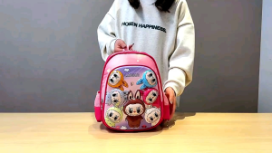 Balo mầm non 3d Labubu capipara siêu sắt nét siêu xinh dành cho các bé hồng tím