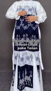 Ready Stock Dress Kinanti Motif Hewan Tenun Blanket Premium Set Couple Lebaran Couple Kondangan