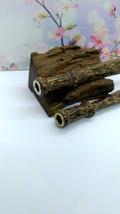 Cangklong Once pipa kayu Liwung hitam motif pedang C267