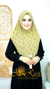 Alayya Laser Arrizfa Jilbab Instan Bergo Malay Knit Motif Premium