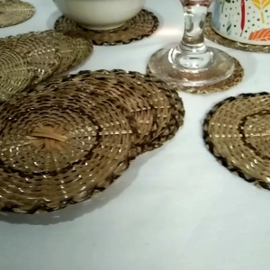 Native Sagisi Round Coaster in Glossy Finish