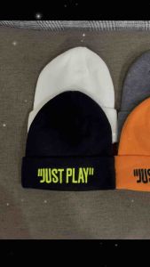 หมวกไหมพรม_Just play Cap_Hat ใส่กันหนาว ลายปัก ลายสกรีน มีหลายสี หลายแบบ ราคาถูก พร้อมส่ง