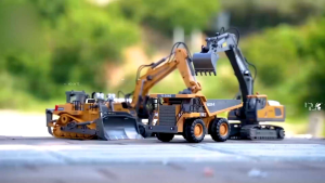 1/24 Radio Control Alloy Metal Excavator Bulldozer Dump Truck 2.4G RC die cast construction truck toy set