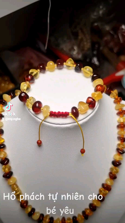 Hổ phách cho bé vòng tay vòng cổ hổ phách tự nhiên