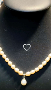 Dây chuyền ngọc trai kèm mặt dáng ngắn dễ thương